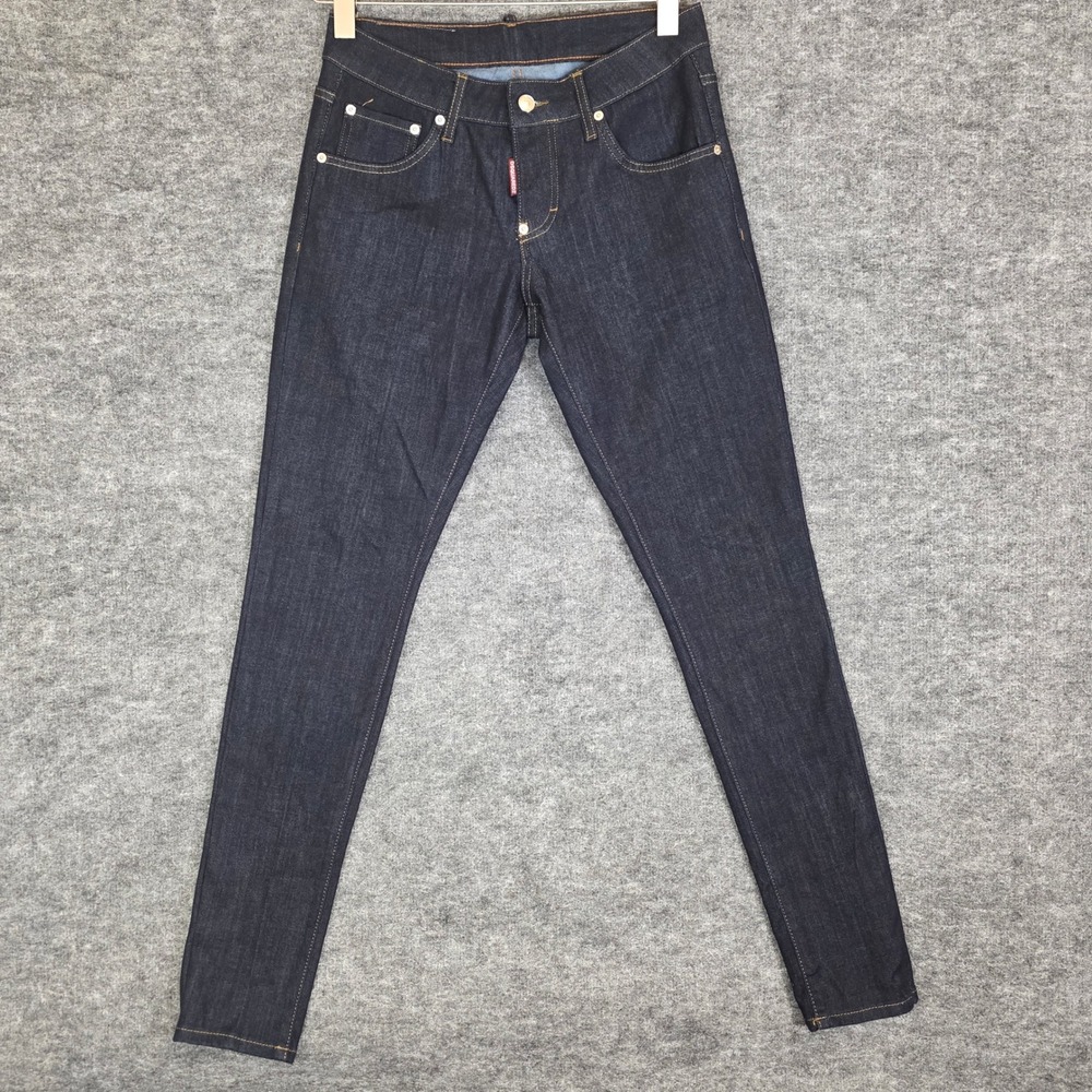 DSQUARED2 Jeans Mens 31X33 Blue Slim Fit Button Fly Skater Stretch Made in Italy